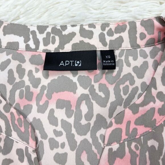 Apt. 9 Grey Pink Leopard Print Top Size XS - Picture 5 of 7